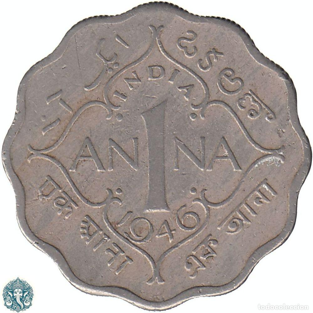 Monedas antiguas de Asia: INDIA BRIT&Aacute;NICA 1 Anna 1946 Jorge VI Ceca Calcuta KM#538