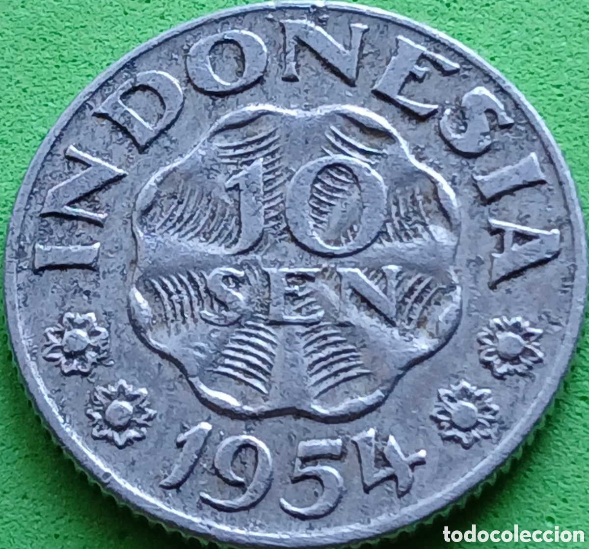 Monedas antiguas de Asia: Indonesia 10 sen 1954 km#6