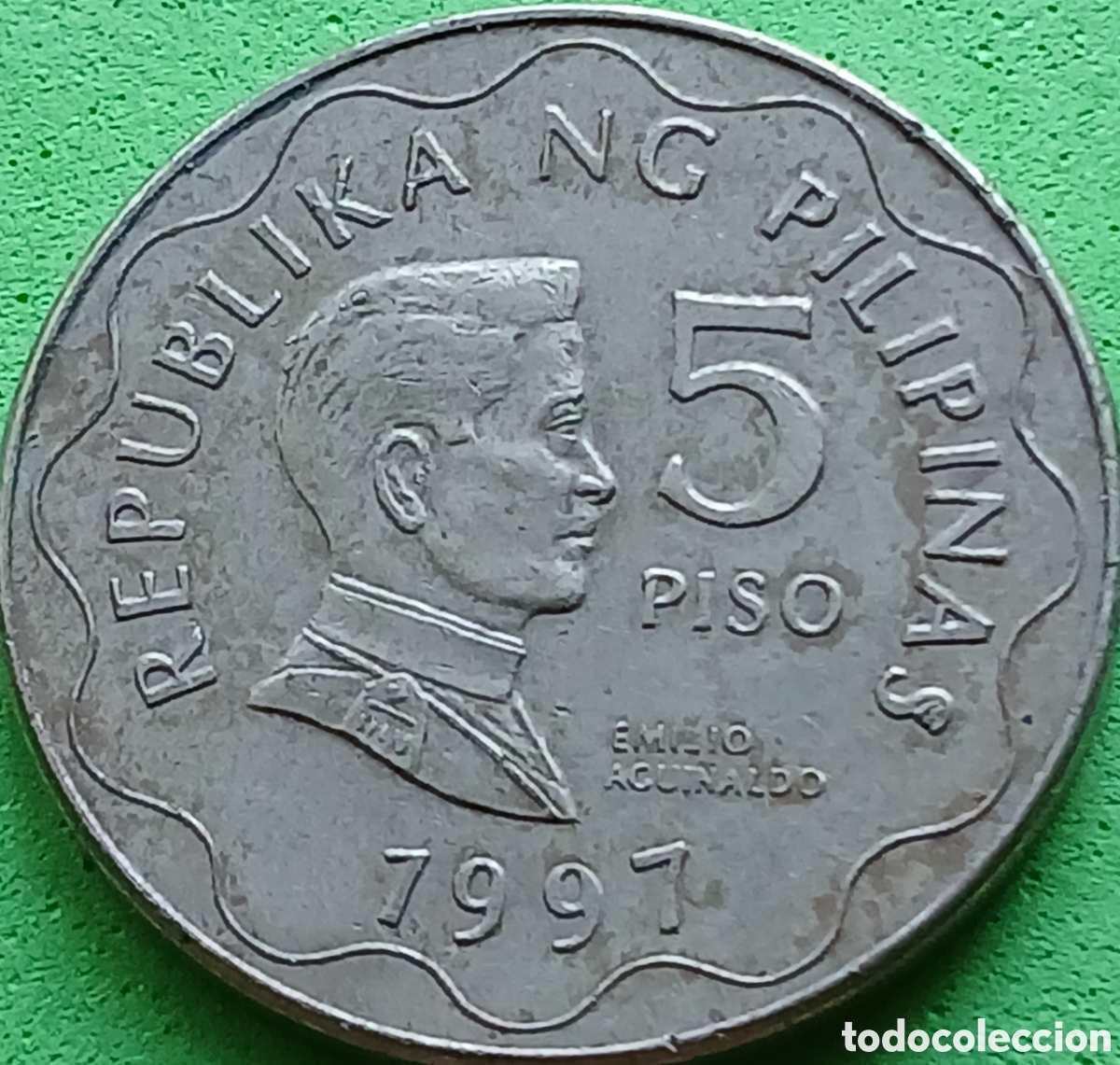 Monedas antiguas de Asia: Filipinas 5 pesos 1997 km#272 sin marca de ceca