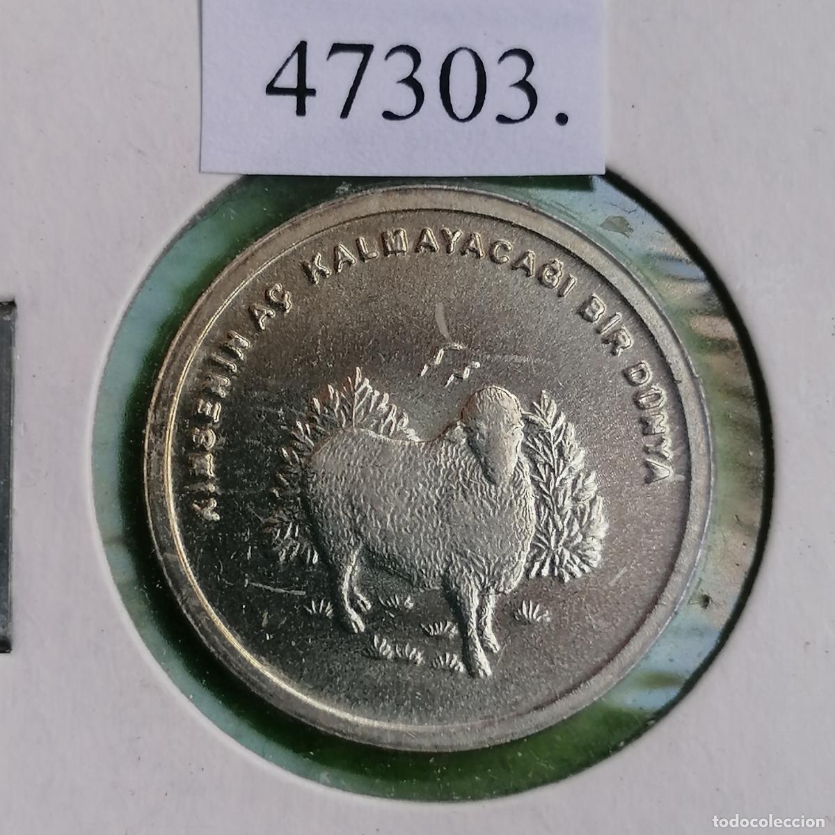 Monedas antiguas de Asia: Turqu&iacute;a, 50.000 liras, 2002, inflaci&oacute;n, oveja, Turk&iacute;a, T&uuml;rkiye,