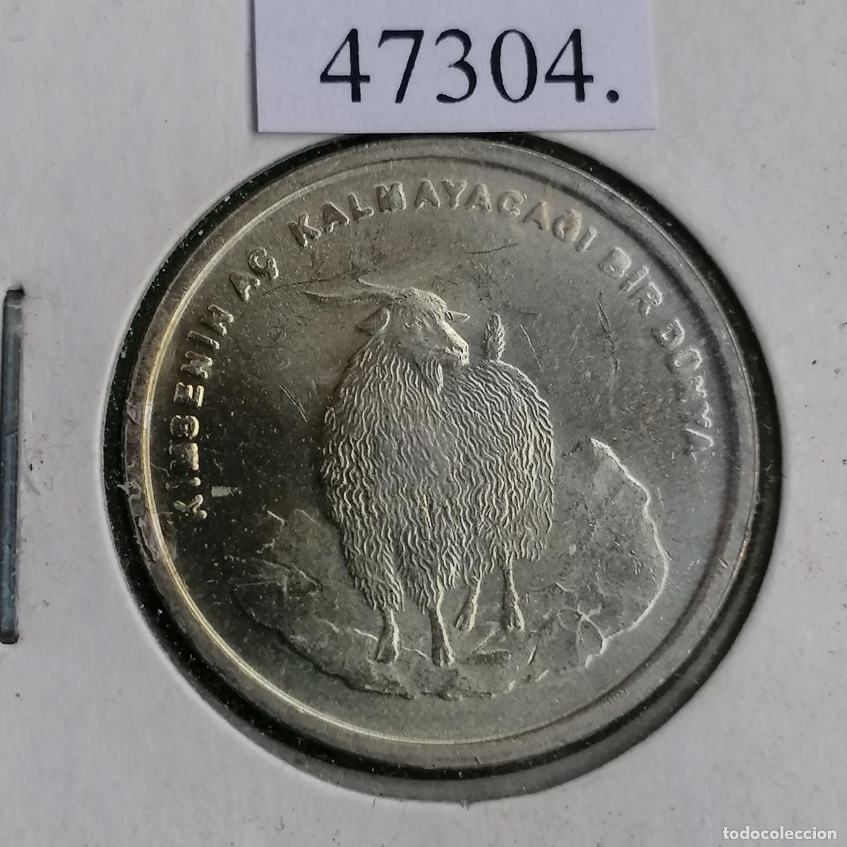 Monedas antiguas de Asia: Turqu&iacute;a, 750.000 liras, 2002, inflaci&oacute;n, cabra, Turk&iacute;a, T&uuml;rkiye,
