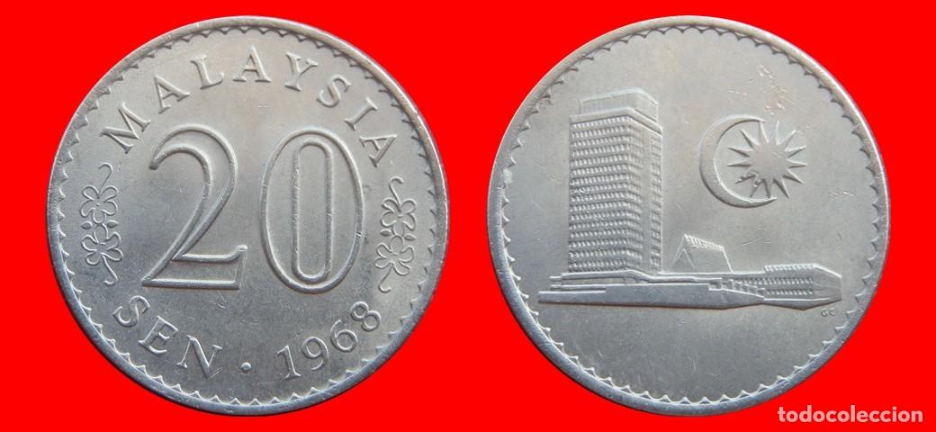 Monedas antiguas de Asia: 20 SEN 1968 MALASIA-151269