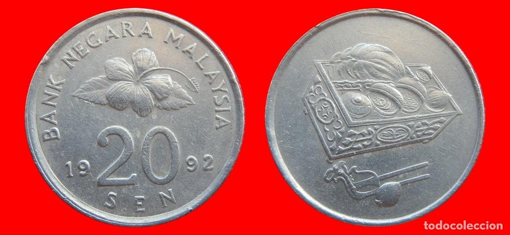 Monedas antiguas de Asia: 20 SEN 1992 MALASIA-151274