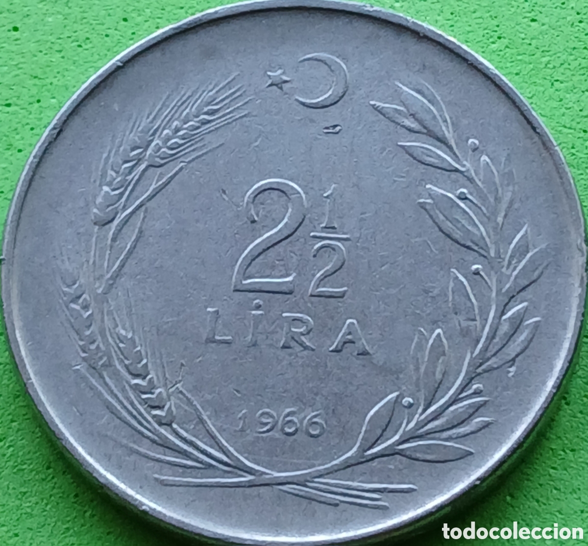 Monedas antiguas de Asia: Turqu&iacute;a 2&frac12; liras 1966 km#893.1