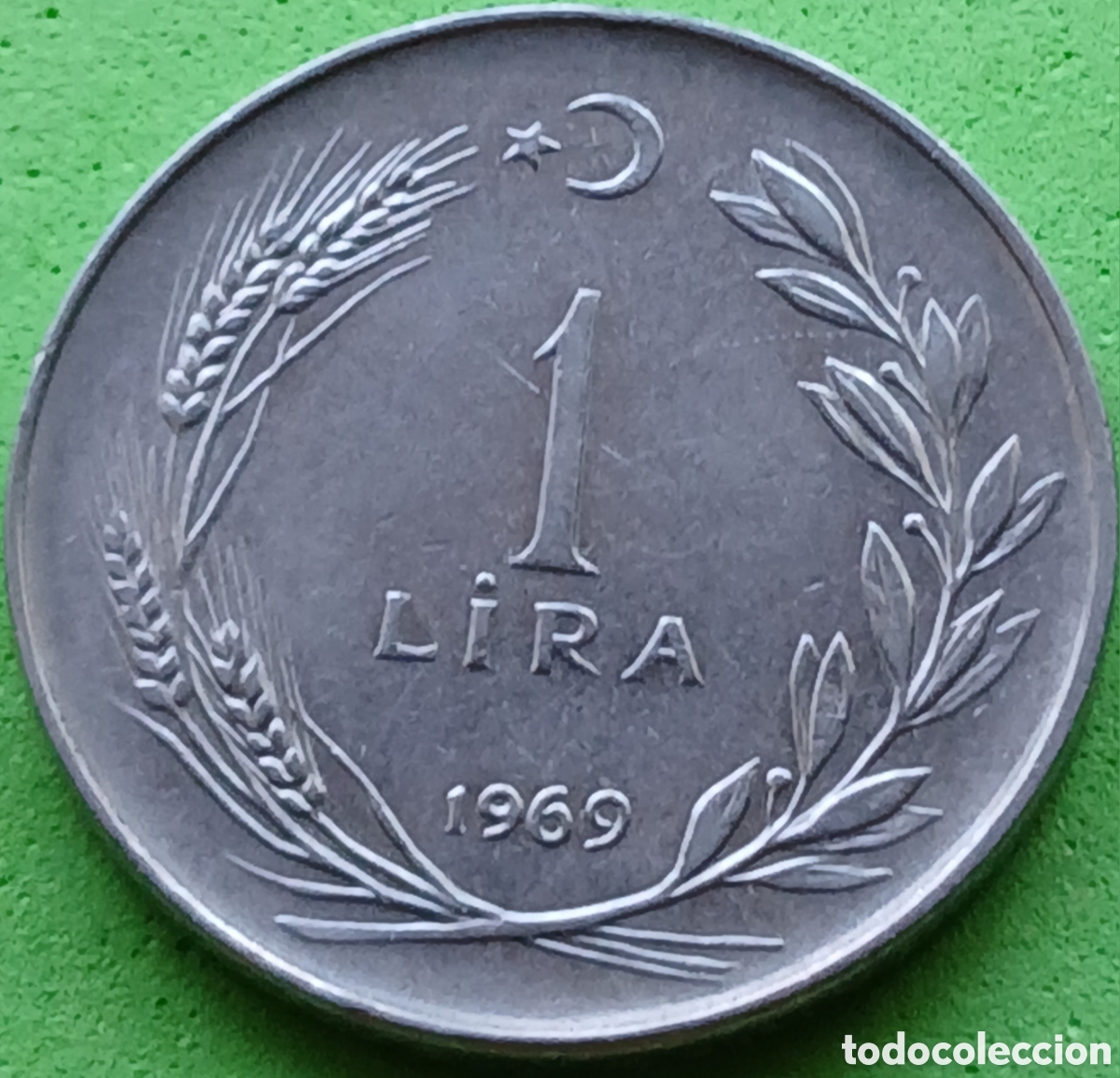 Moedas antigas da &Aacute;sia: Turqu&iacute;a 1 lira 1969 km#889a.2