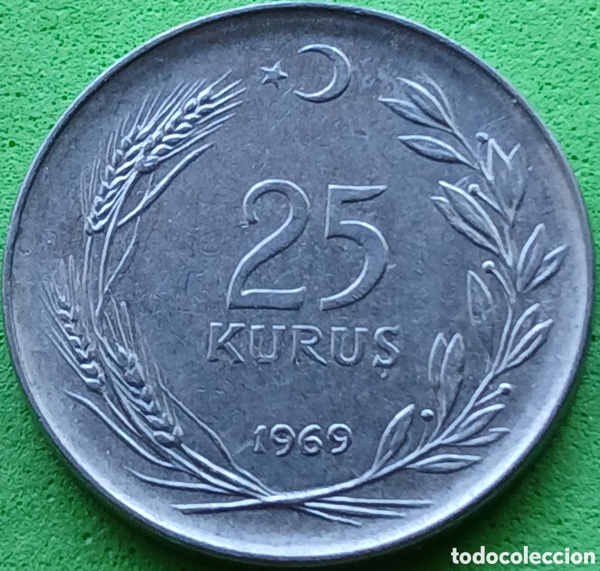 Alte M&uuml;nzen aus Asien: Turqu&iacute;a 25 kurus 1969 km#892.3
