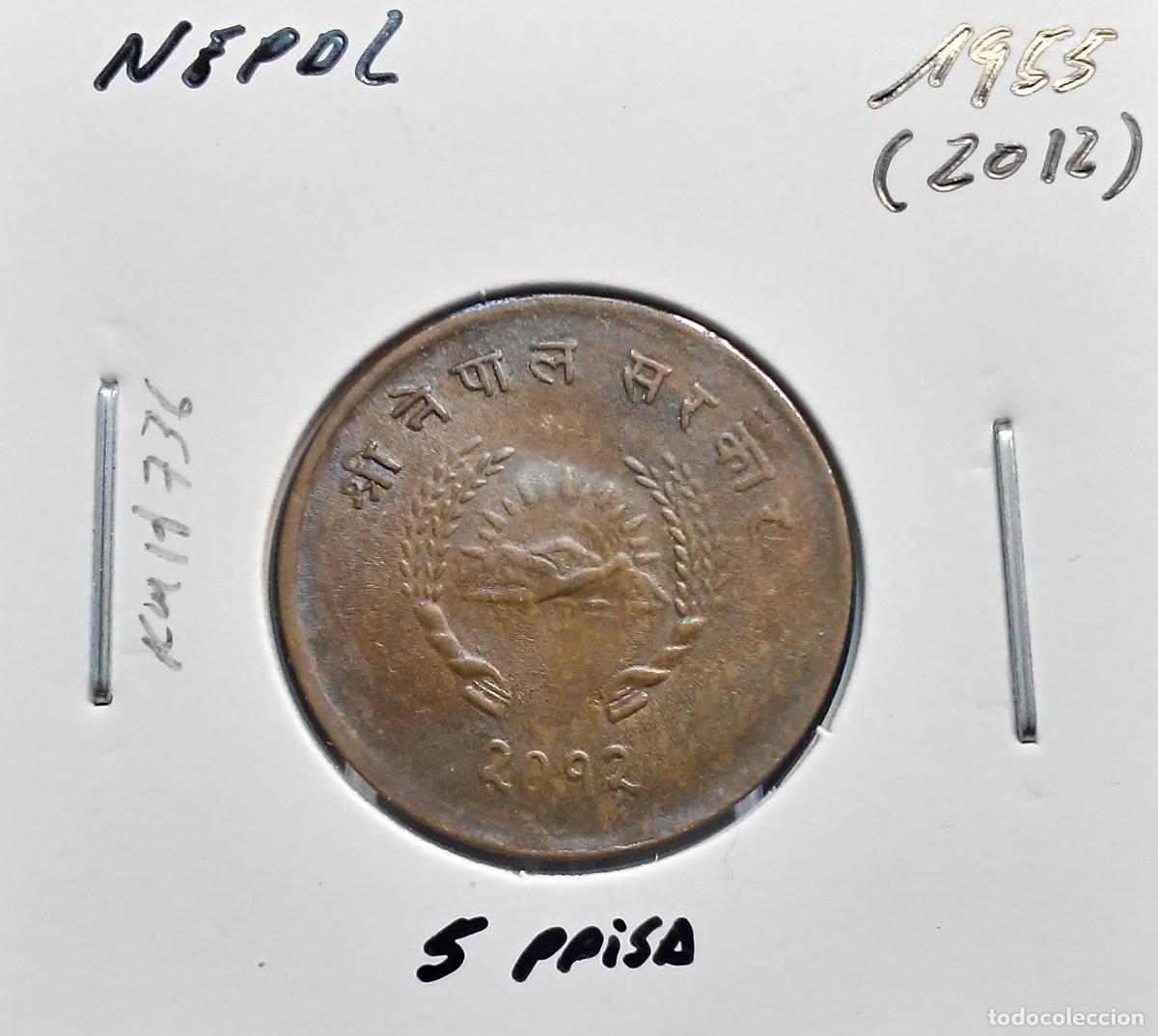 Monedas antiguas de Asia: NEPAL 5 PAISA 1955 (2012) KM#736 MBC.