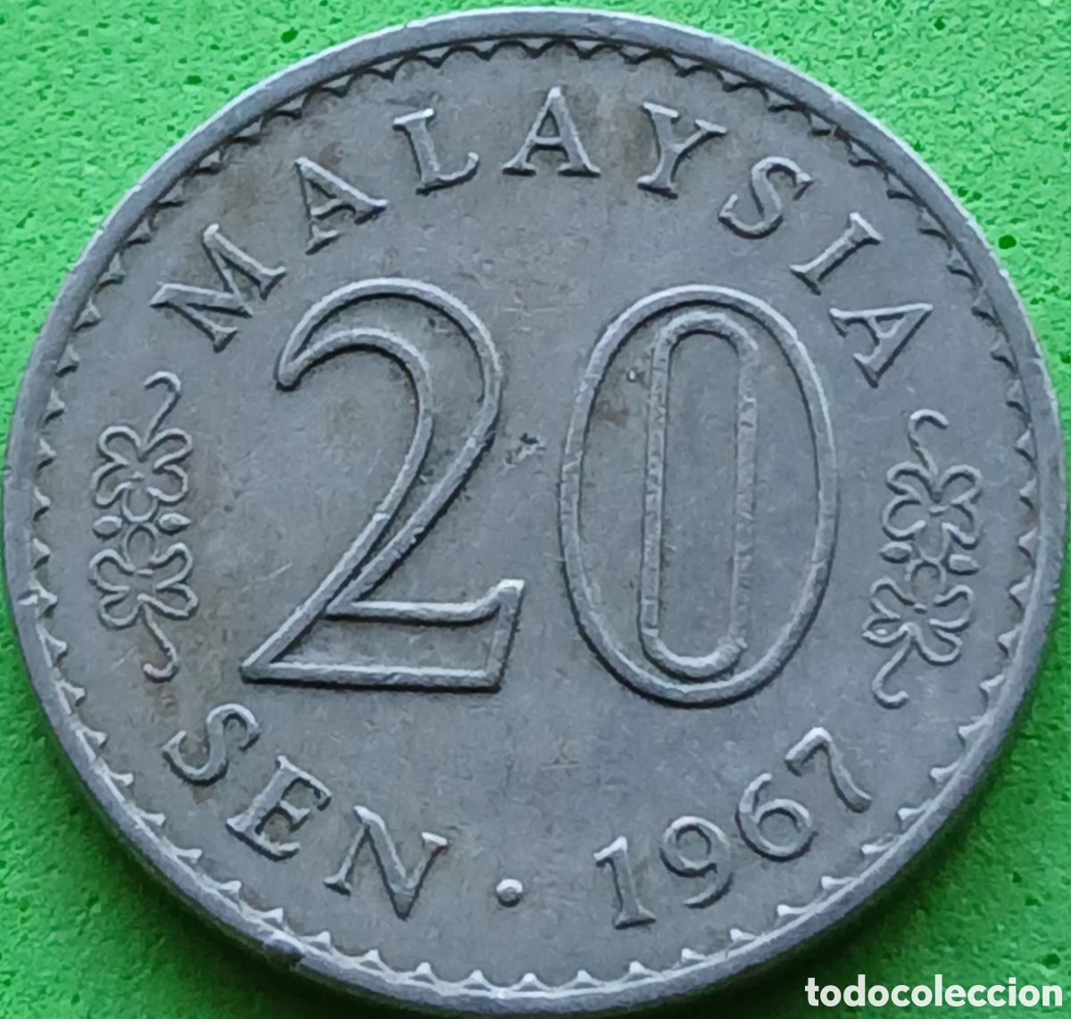 Monedas antiguas de Asia: Malasia 20 sen 1967 km#4
