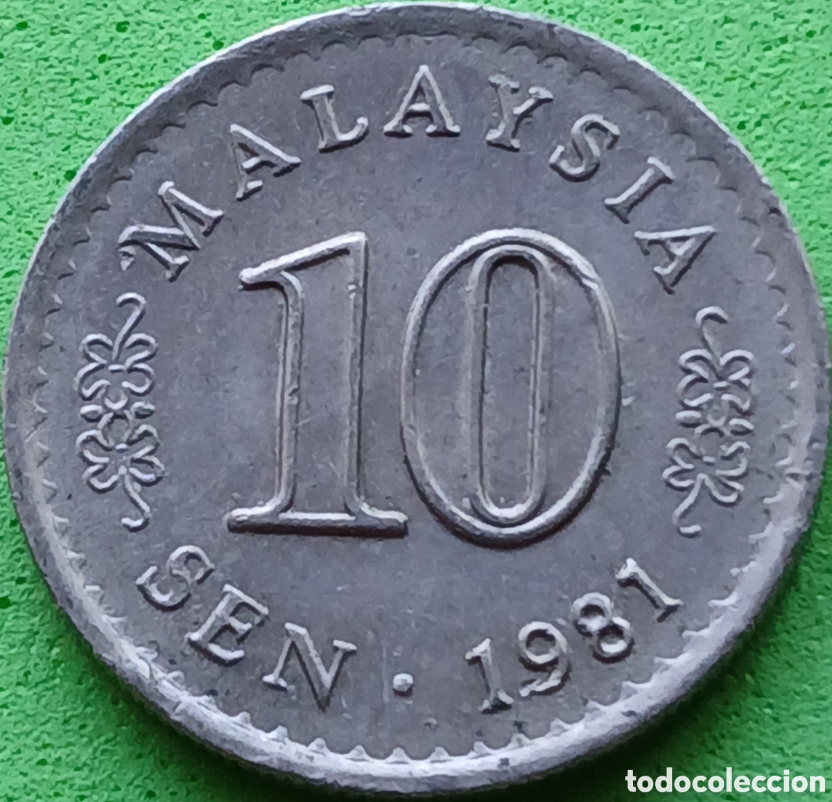 Monedas antiguas de Asia: Malasia 10 sen 1981 km#3 sin marca de ceca