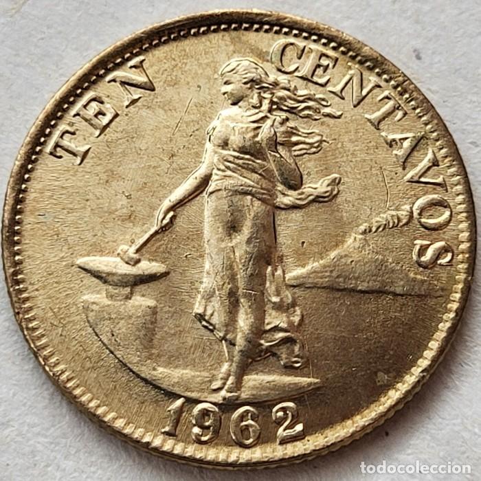 Monedas antiguas de Asia: FILIPINAS - 10 centavos 1962 KM188
