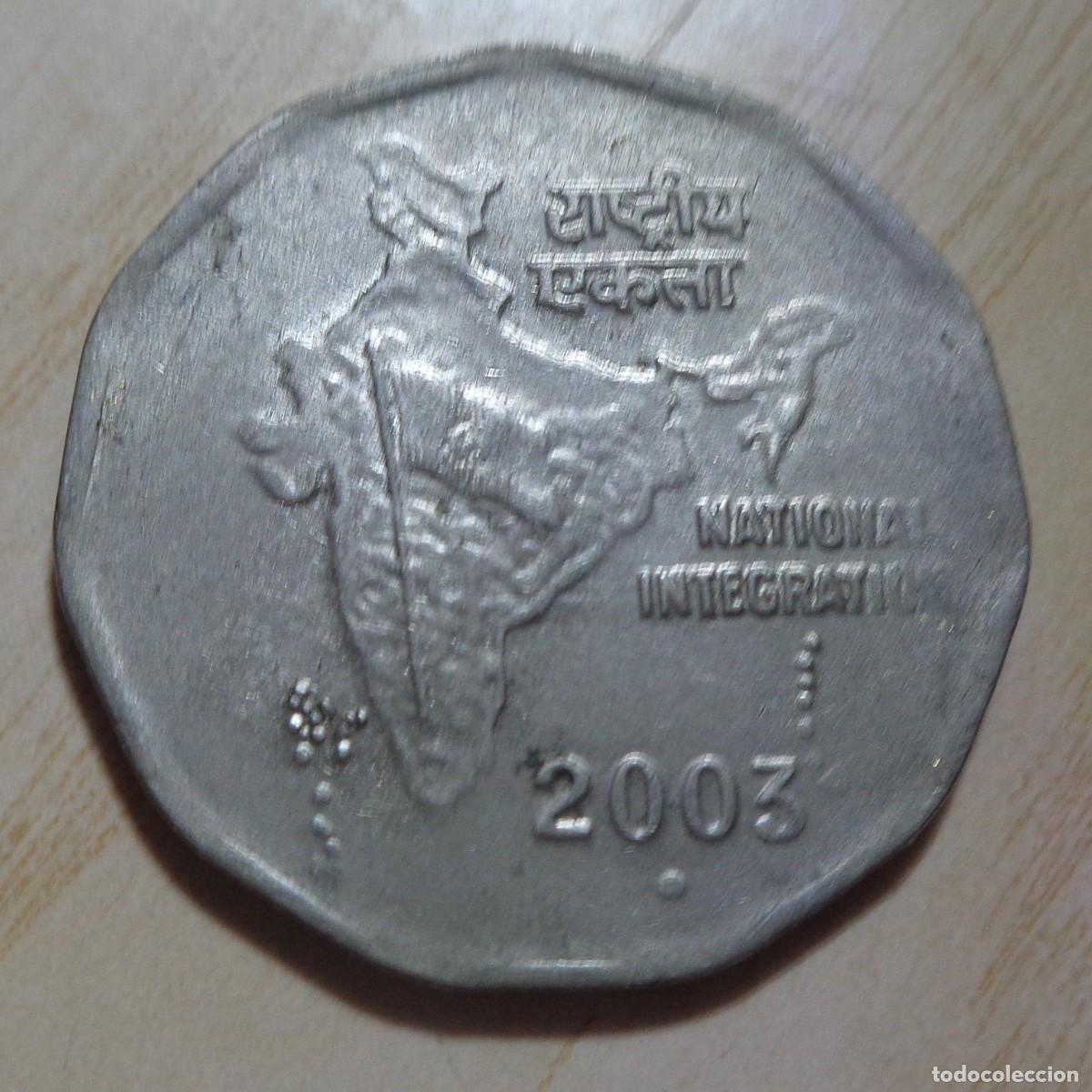 Monedas antiguas de Asia: MONEDA: 2 RUPIAS, INDIA 2003 - Foto 2