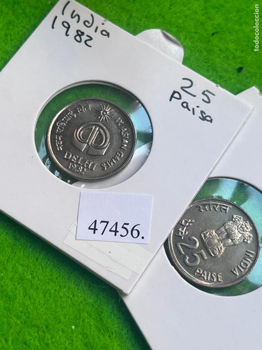 Monedas antiguas de Asia: India 25 paisa 1982 B, IX juegos asi&aacute;ticos, una moneda, 47456 2