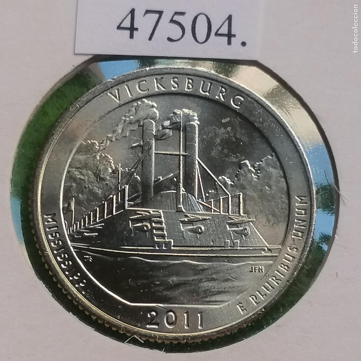 Monedas antiguas de Asia: Estados Unidos de America, 25 c&eacute;ntimos 2011 D, Vicksburg, centavos, cuarto, USA,