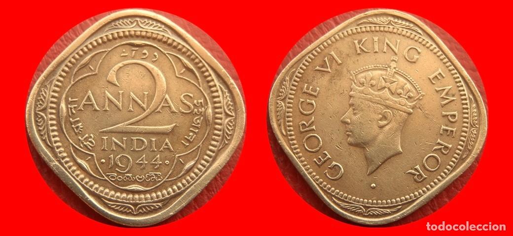 Monedas antiguas de Asia: 2 ANNAS 1944 INDIA BRITANICA-151403