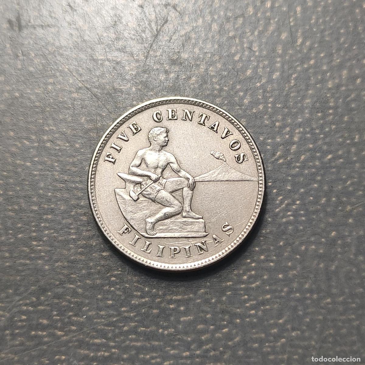 Monedas antiguas de Asia: FILIPINAS PHILIPPINES ADMINISTRACION USA 5 CENTAVOS 1904 MBC RAYITAS