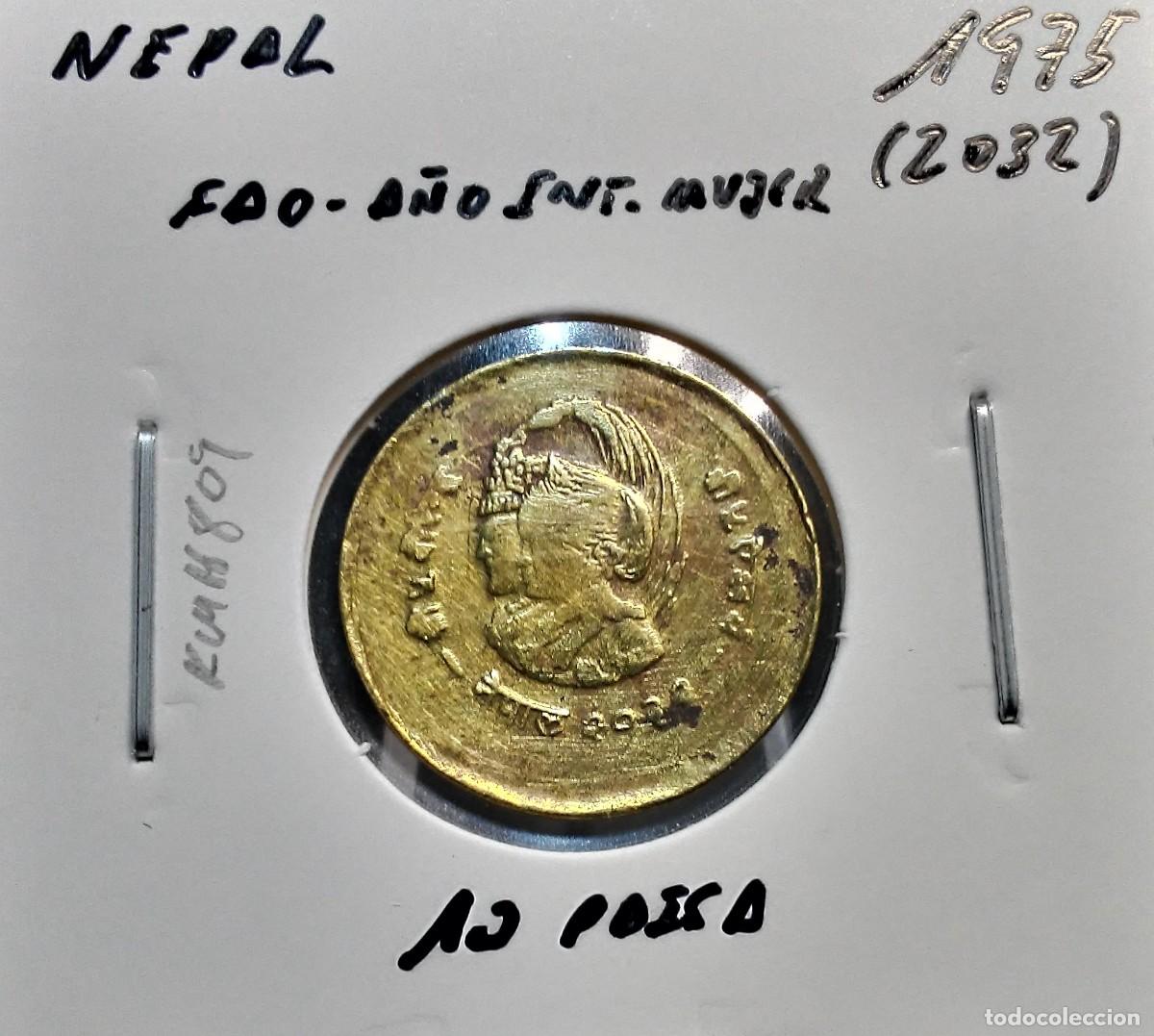Monedas antiguas de Asia: NEPAL 10 PAISA 1975 (2032) KM#809 MBC FAO A&Ntilde;O INTERNACIONAL DE LA MUJER.