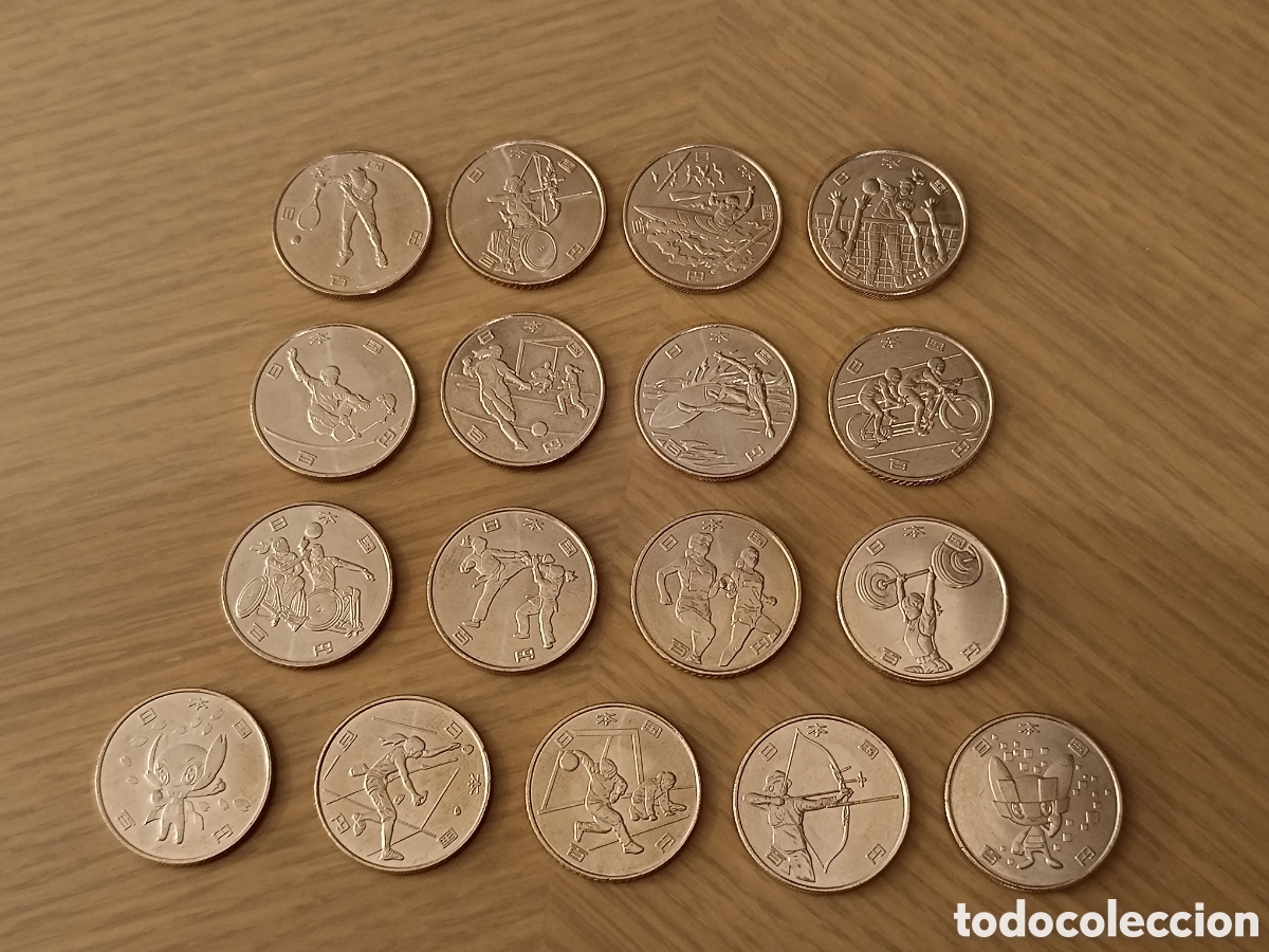 Monedas antiguas de Asia: Lote 17 monedas 100 yenes JJOO Tokyo 2020