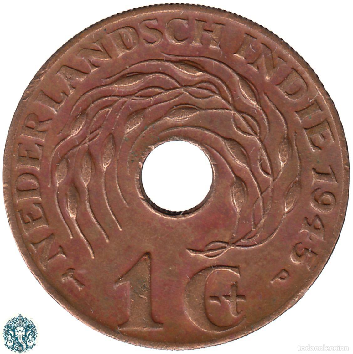 Monedas antiguas de Asia: INDIAS ORIENTALES NEERLANDESAS 1 CENTAVO 1945 Ceca: P INDIAS HOLANDESAS KM#317