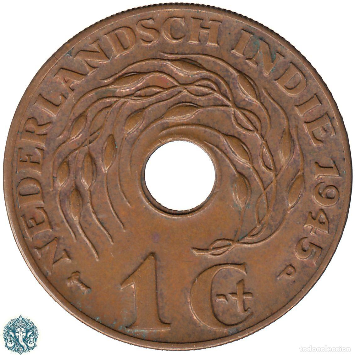 Monedas antiguas de Asia: INDIAS ORIENTALES NEERLANDESAS 1 CENTAVO 1945 Ceca: P INDIAS HOLANDESAS KM#317