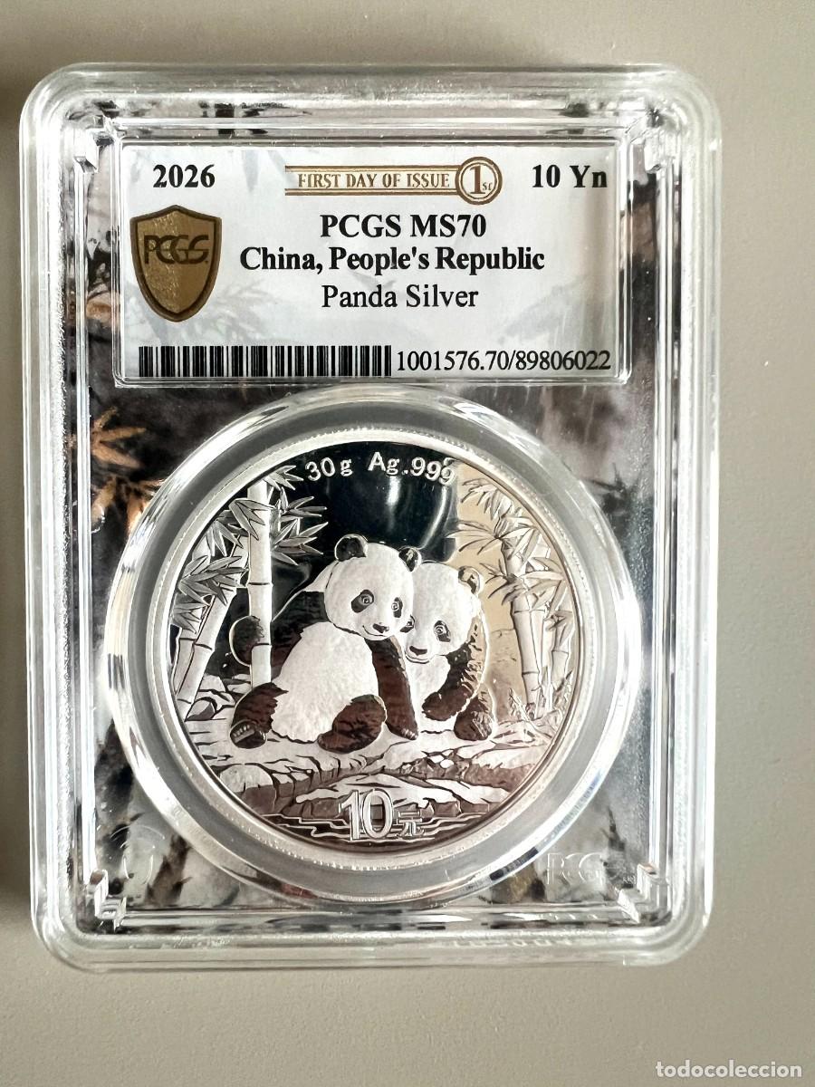 Monedas antiguas de Asia: China Panda 2026 10 Yuan Plata 30 g PCGS MS70 First Day of Issue