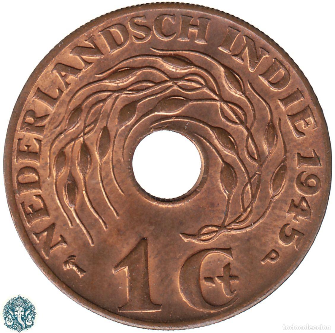 Monedas antiguas de Asia: INDIAS ORIENTALES NEERLANDESAS 1 CENTAVO 1945 Ceca: P INDIAS HOLANDESAS KM#317
