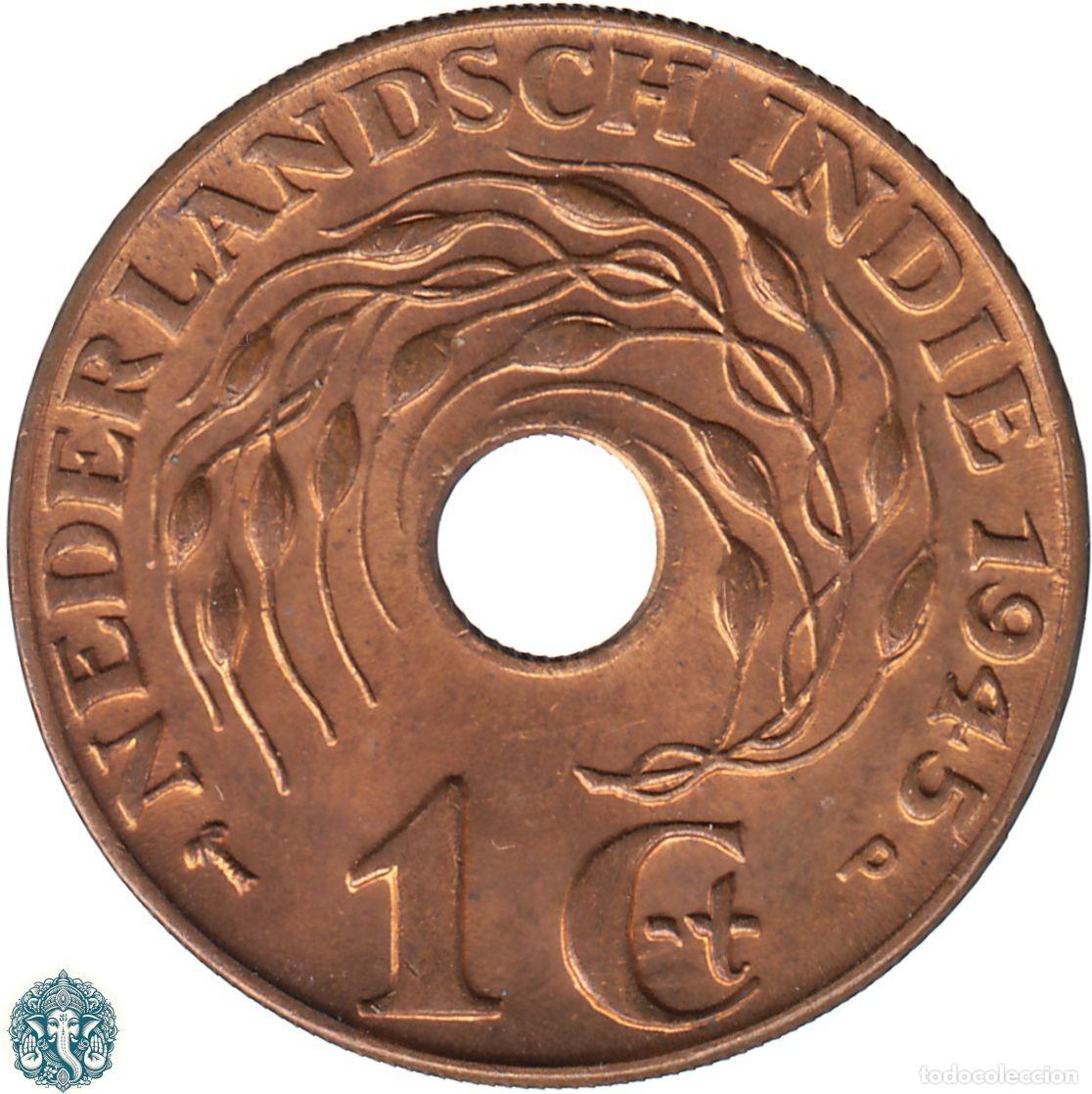 Monedas antiguas de Asia: INDIAS ORIENTALES NEERLANDESAS 1 CENTAVO 1945 Ceca: P INDIAS HOLANDESAS KM#317