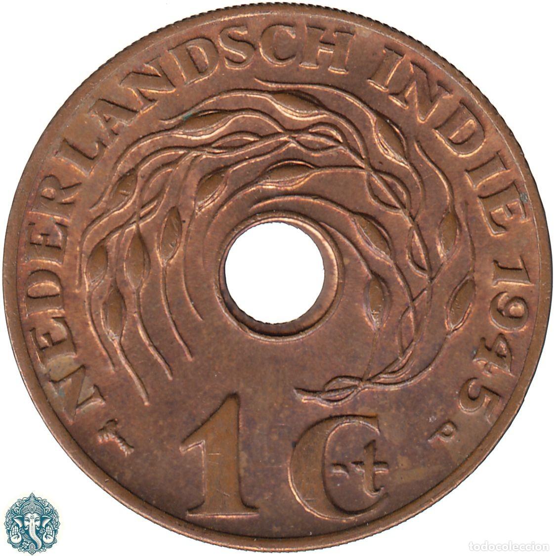 Monedas antiguas de Asia: INDIAS ORIENTALES NEERLANDESAS 1 CENTAVO 1945 Ceca: P INDIAS HOLANDESAS KM#317