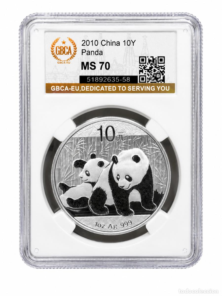 Monedas antiguas de Asia: *** MAGN&Iacute;FICOS 10 YUAN (PANDA) DE CHINA. 2010. CERTIFICADA MS 70. KM#1931 PLATA ***