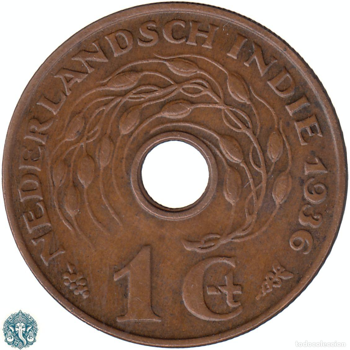 Monedas antiguas de Asia: INDIAS ORIENTALES NEERLANDESAS 1 Centavo 1936 KM#317 HOLANDESAS