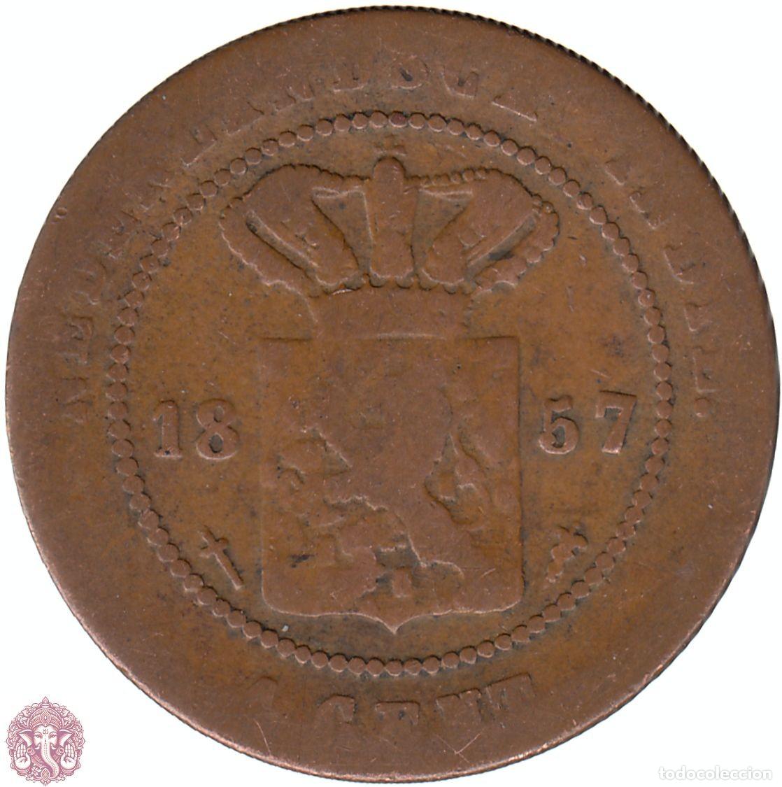 Monedas antiguas de Asia: INDIAS ORIENTALES NEERLANDESAS 1 Centavo 1857 KM#307 HOLANDESAS
