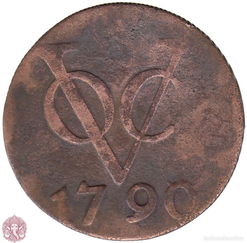 Monedas antiguas de Asia: INDIAS ORIENTALES NEERLANDESAS 1 Duit 1790 Utrecht KM#111.4 HOLANDESAS ★ sobre VOC