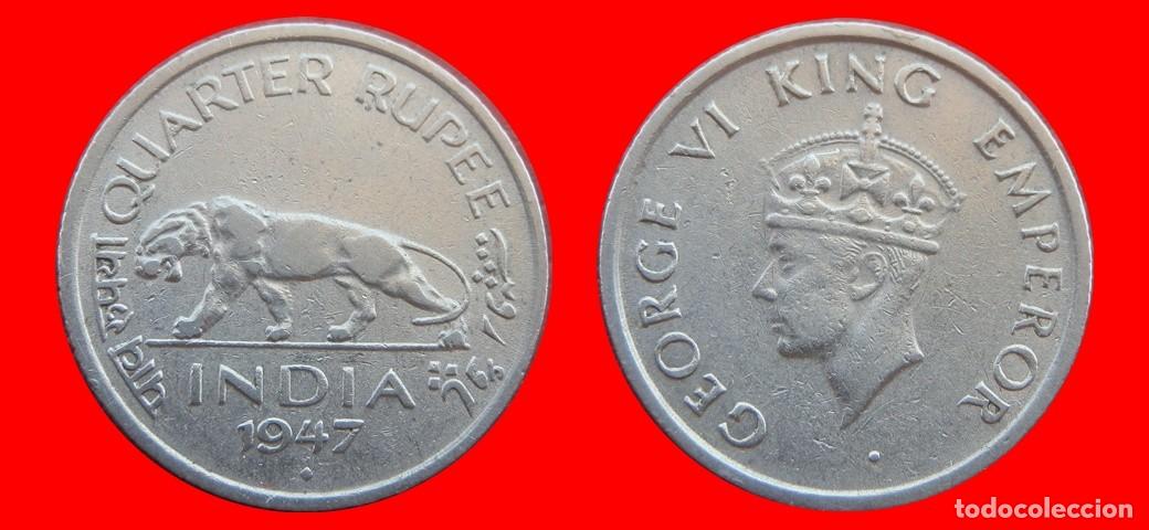 Monedas antiguas de Asia: 1/2 RUPIA 1947 INDIA BRITANICA-151491