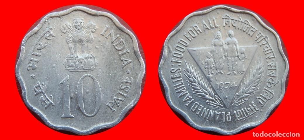 Monedas antiguas de Asia: 10 PAISE 1974 INDIA-151492
