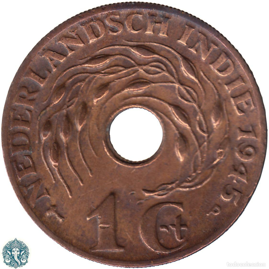 Monedas antiguas de Asia: INDIAS ORIENTALES NEERLANDESAS 1 CENTAVO 1945 Ceca: P INDIAS HOLANDESAS KM#317