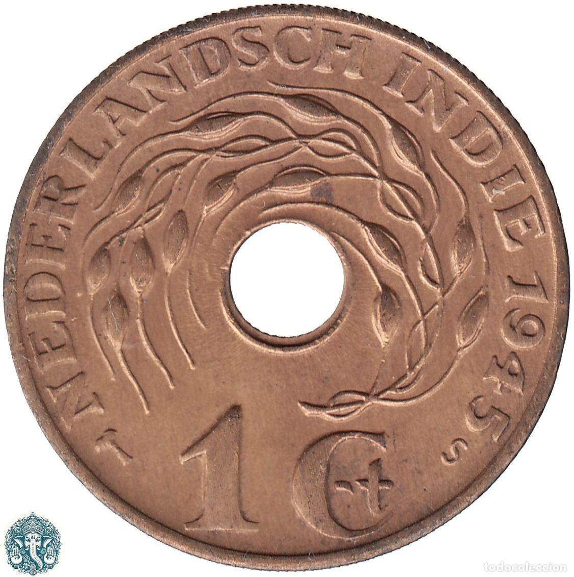 Monedas antiguas de Asia: INDIAS ORIENTALES NEERLANDESAS 1 CENTAVO 1945 Ceca: S INDIAS HOLANDESAS KM#317