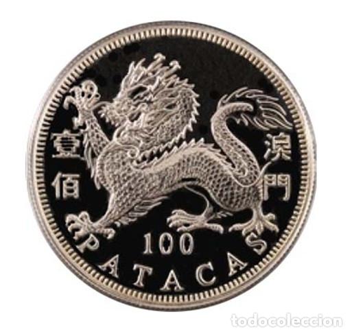 Monedas antiguas de Asia: 100 patacas plata MACAU 2000 - Calendario lunar A&Ntilde;O DEL DRAGON - MACAO