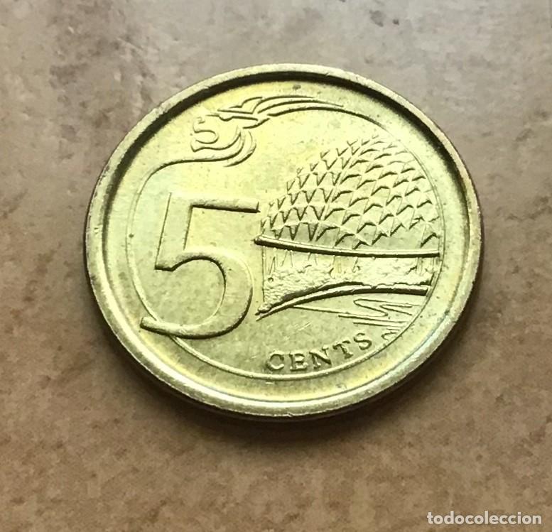 Monedas antiguas de Asia: 5 centavos de Singapur. A&ntilde;o 2015