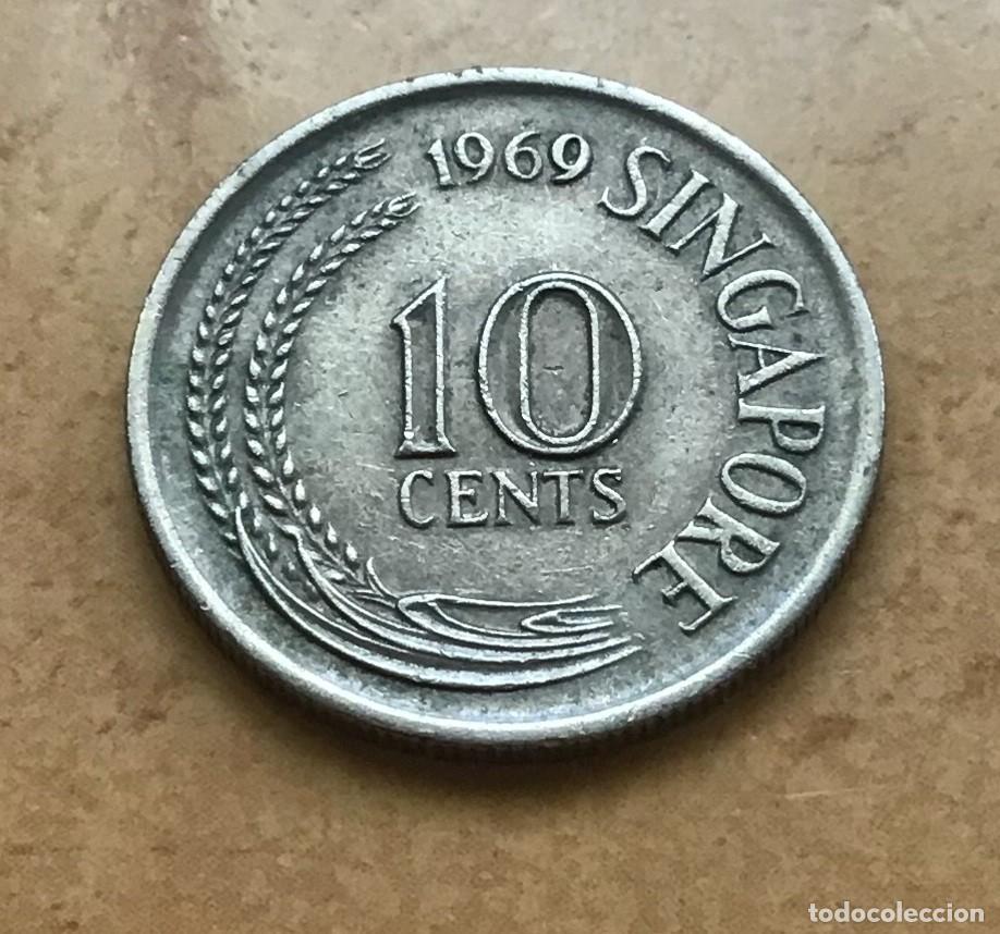 Monedas antiguas de Asia: 10 centavos de Singapur. A&ntilde;o 1969 - Foto 1