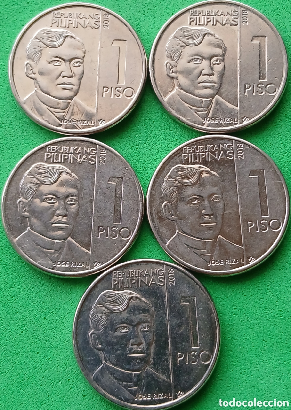 Monedas antiguas de Asia: Filipinas 1 piso 2018 &times; 5 monedas. Km#300