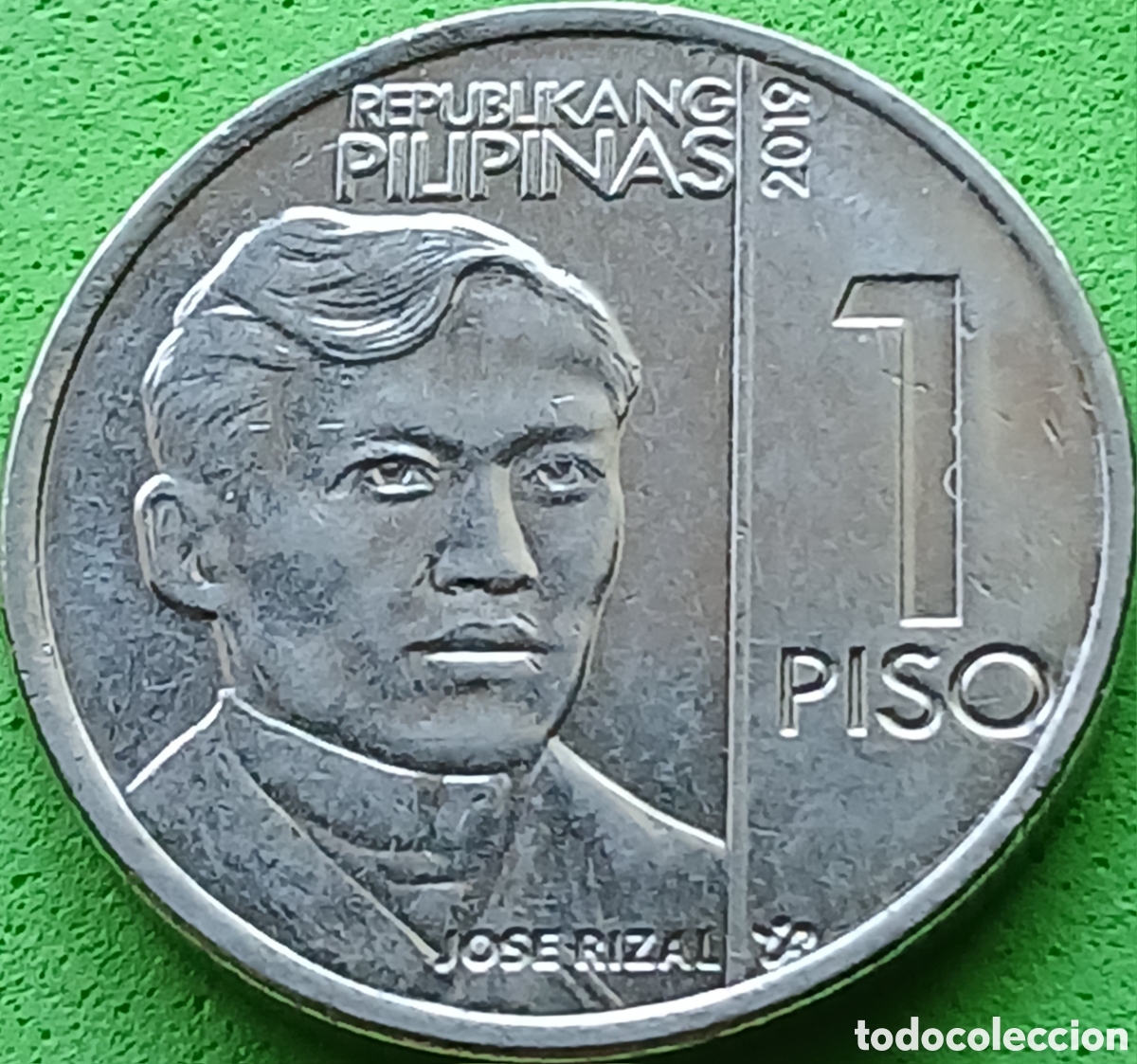 Monedas antiguas de Asia: Filipinas 1 piso 2019 km#300 marca de ceca cercana a &rdquo;JOSE RIZAL &rdquo;