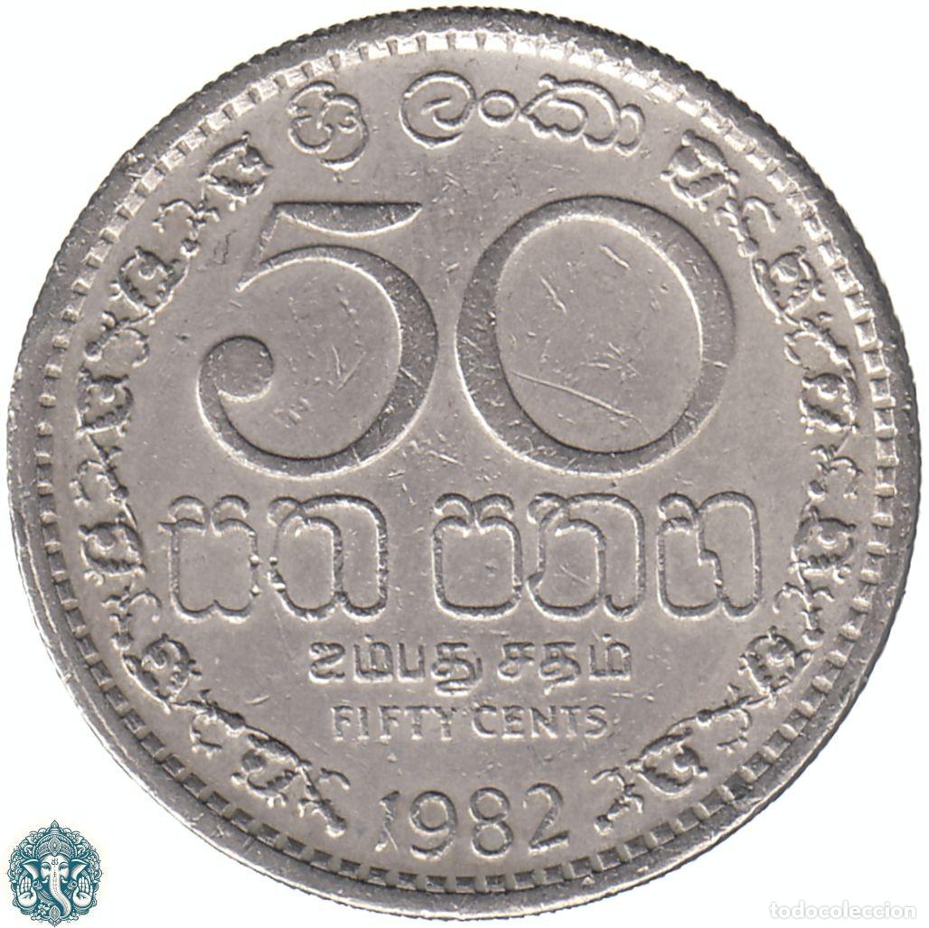 Monedas antiguas de Asia: SRI LANKA 50 Centavos 1982 KM#135.2