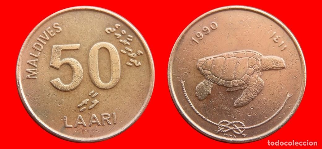 Monedas antiguas de Asia: 50 LAARI 1990 ISLAS MALDIVAS-151576