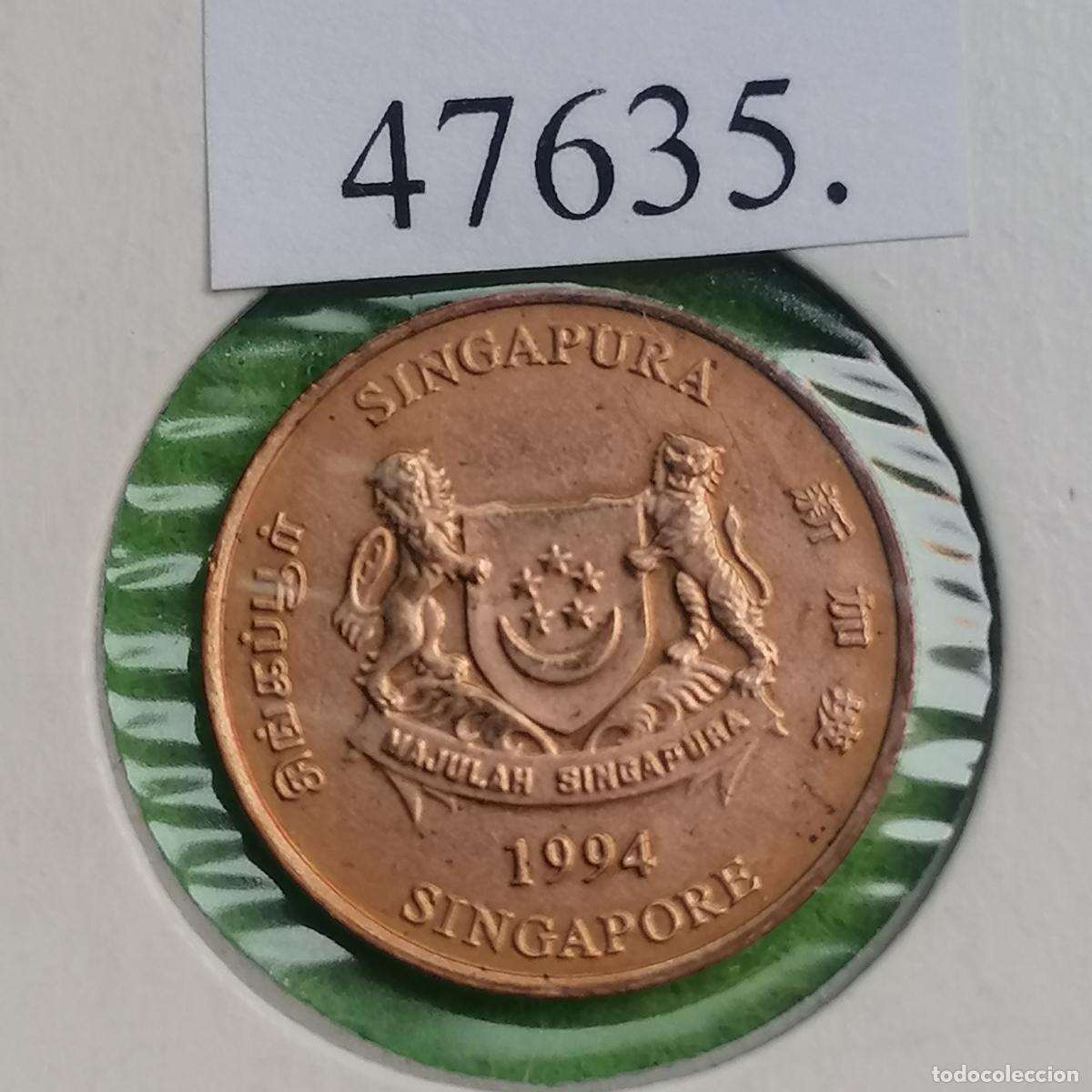 Monedas antiguas de Asia: Singapur 1 c&eacute;ntimos 1994