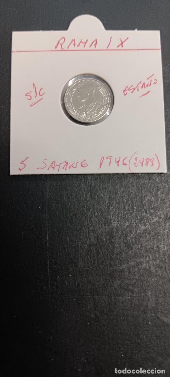 Monedas antiguas de Asia: THAILANDIA 5 SATANG 1946(2489)S/C KM=68 (ESTA&Ntilde;O)