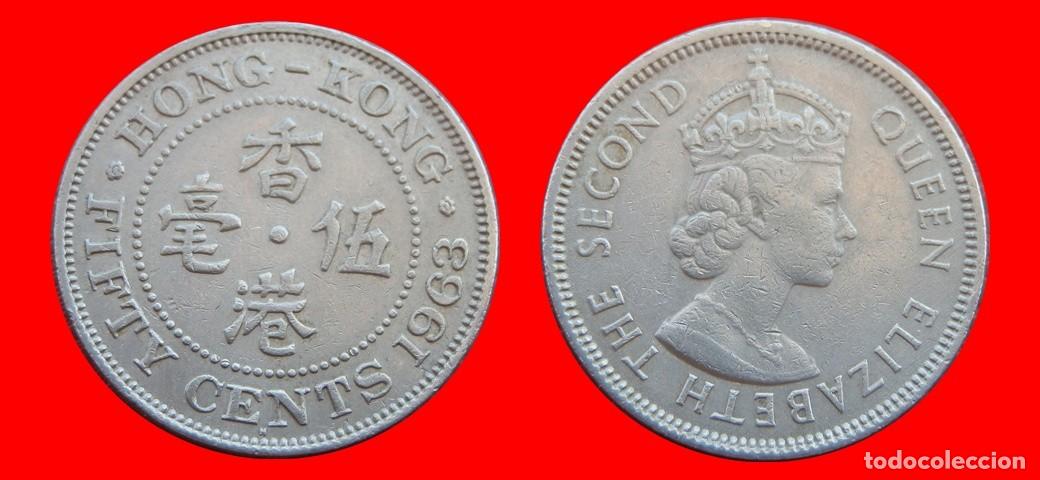 Monedas antiguas de Asia: 50 CENTAVOS CENTS CENTIMOS 1963 HONG KONG-151803