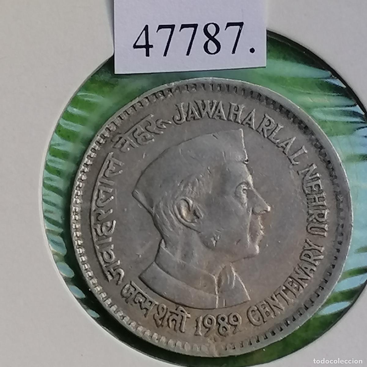 Monedas antiguas de Asia: India 1 rupia 1989, Nehru