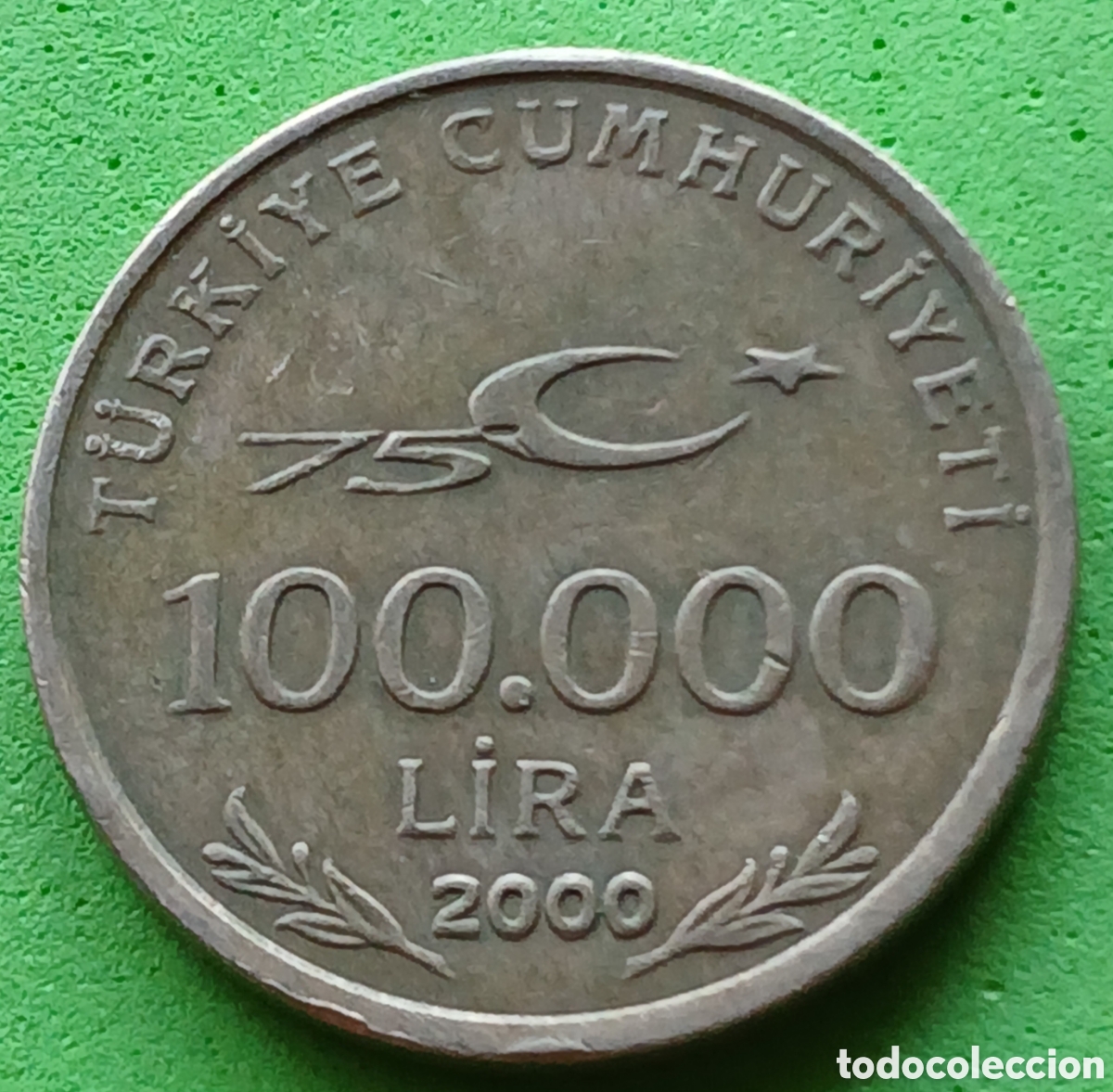 Monedas antiguas de Asia: Turqu&iacute;a 100.000 liras 2000 km#1078
