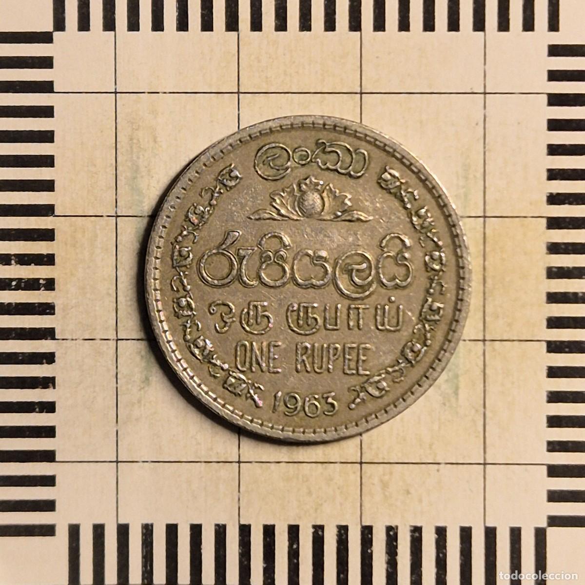 Monedas antiguas de Asia: 1 RUPIA, CEILAN. 1963. (KM#133).