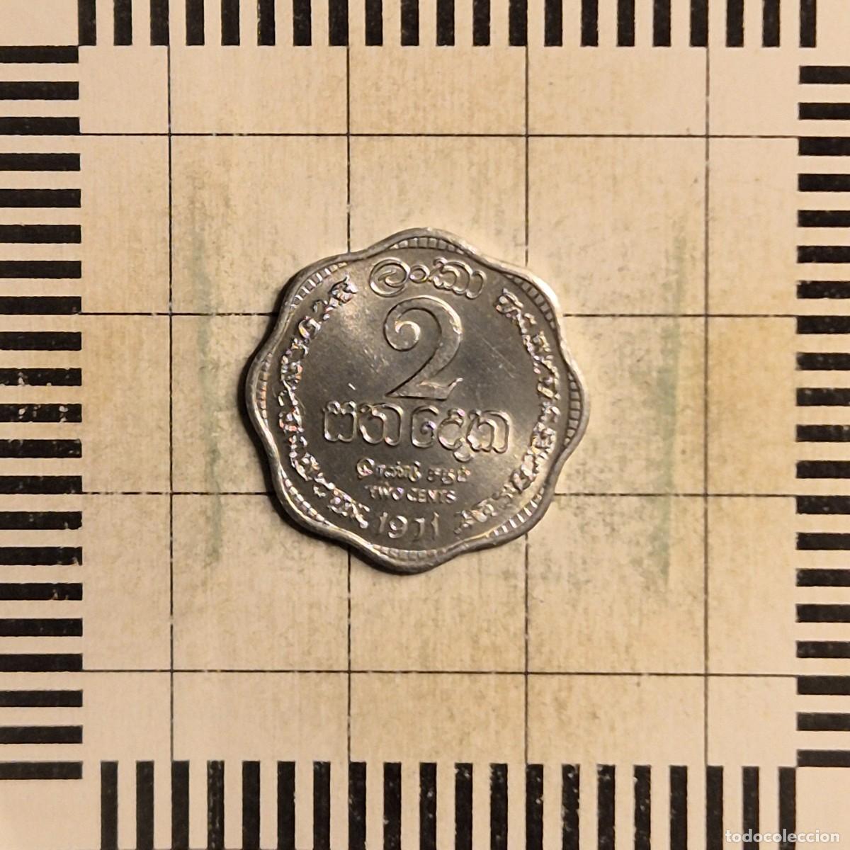 Monedas antiguas de Asia: 2 CENTS, CEILAN. 1971. (KM#128).