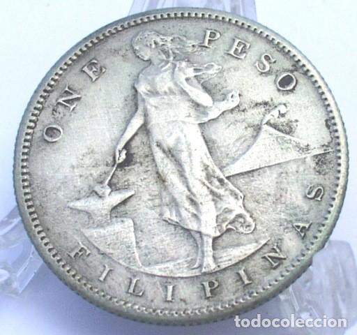 Monedas antiguas de Asia: FILIPINAS 1 peso 1909 - PLATA DE LEY ,800